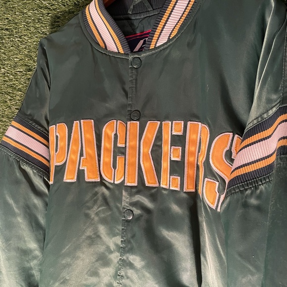 Vintage Green Bay Packers NFL Pro Player Bomber Varsity Jacket - Picture 2 of 8